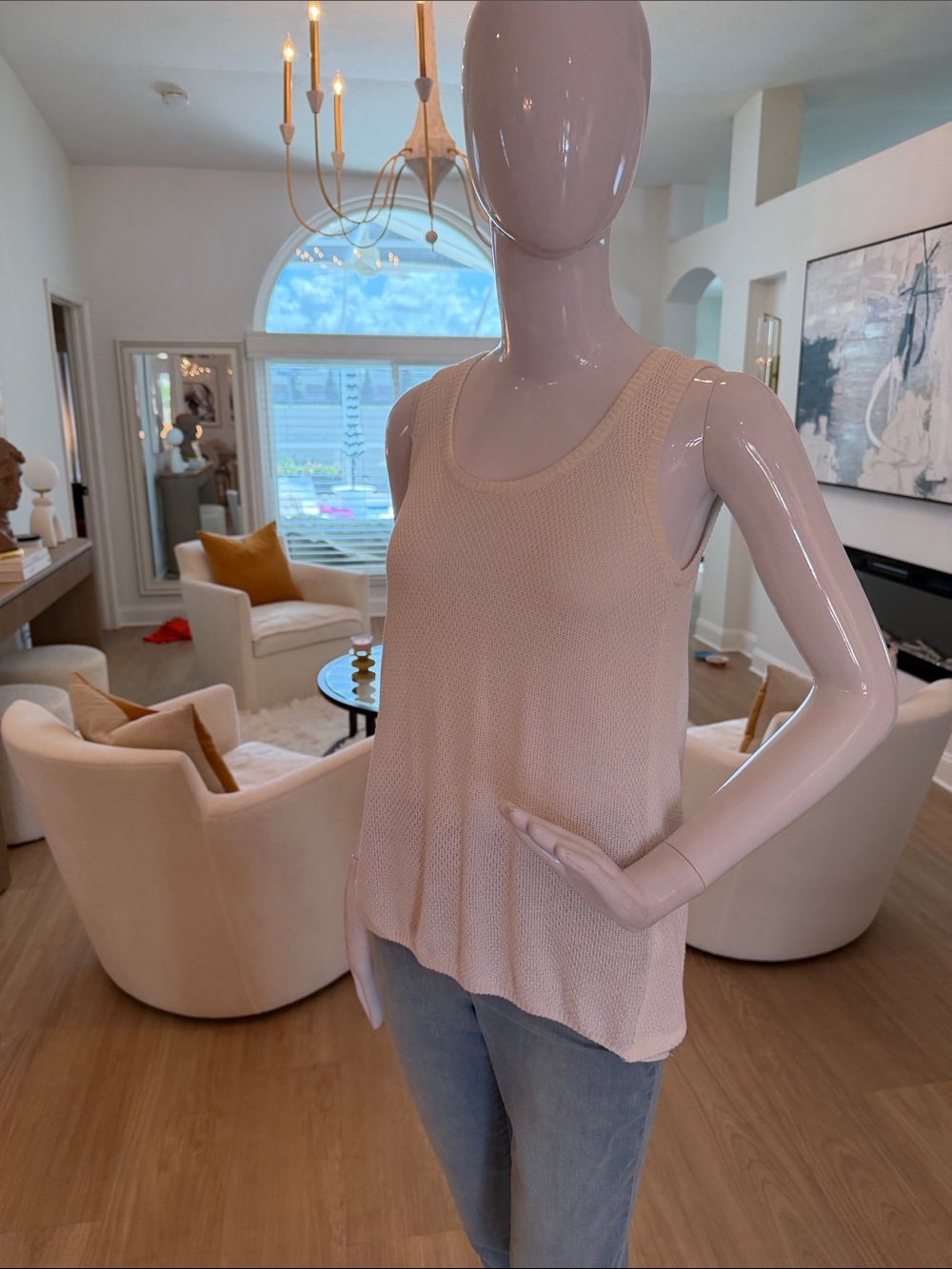 Apt. 9 White Knit Scoop Neck Tank